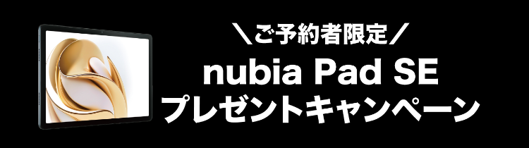 ご予約者限定 nubia Pad SEプレゼントキャンペーン